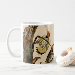 Vintage Gult-skuggad flimmer-målning med dubbelkol Kaffemugg