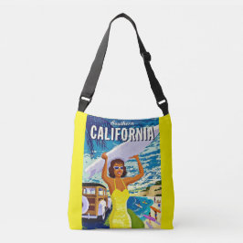 Vintage Gult Southern California Travel Poster Axelväska