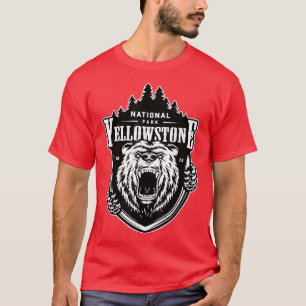 Vintage Gult Stone National Park Vild Grizzly BE T Shirt