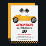 Vintage Gult Tävling Car Kids Boys Birthday Inbjudningar<br><div class="desc">För barn för rutdesign,  pojkar eller flickor som kör bil,  tävla för kärlek,  sportbil,  hastighet och bil för leksak. Perfekt för födelsedagsfest av byggtema. Du kan anpassa ordalydelsen så att den passar för andra tillfällen.</div>