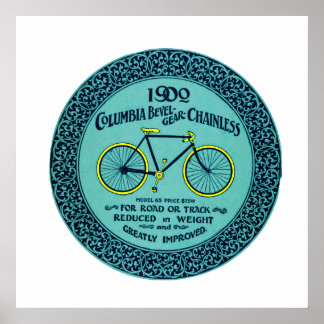 Vintage Gult Turcos Columbia Bicycle Ad Poster