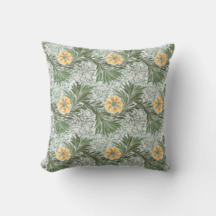 Vintage Gult Vit och Grönt Blommigt Baroque Kudde