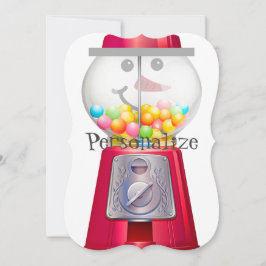 Vintage Gumball maskin snögubbe snö Inbjudningar