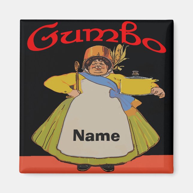 Vintage Gumbo Cook Magnet (Framsidan)