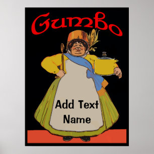 Vintage Gumbo Cook Poster