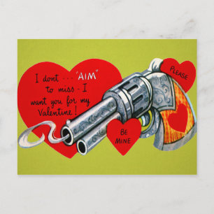 Vintage Gun Valentine Vykort