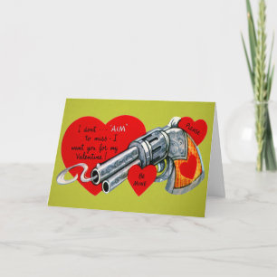 Vintage Gun Valentinns dagskort Helgkort