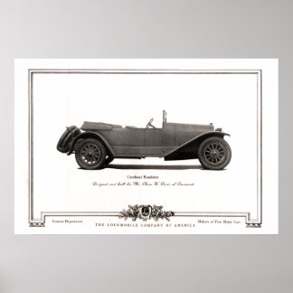 Vintage Gunboat Roadster Automobile Ad från 1919 Poster