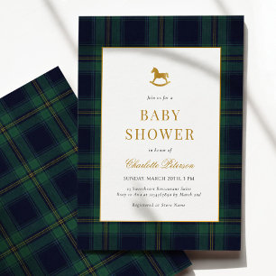 Vintage Gungstol Randig Bebis Shower Inbjudningar
