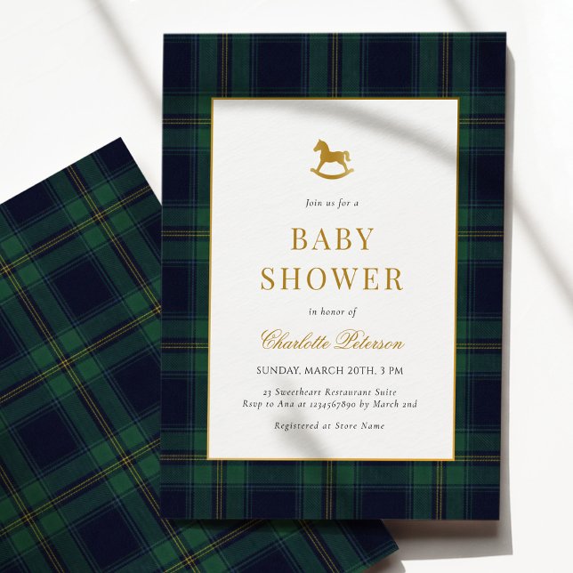 Vintage Gungstol Randig Bebis Shower Inbjudningar (Skapare uppladdad)