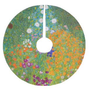 Vintage Gustav Klimt lantlig blomsterkonst Julgransmatta Borstad Polyester