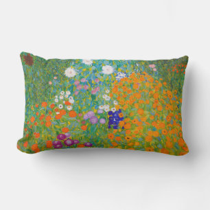 Vintage Gustav Klimt stilhage blomsterkonst Lumbarkudde