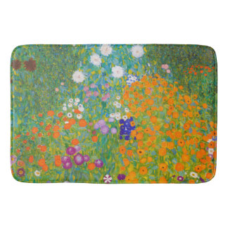 Vintage Gustav Klimt stugträdgård blommig konst Badrumsmatta
