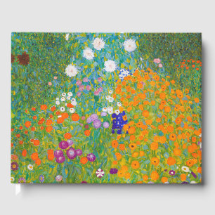 Vintage Gustav Klimt Stugträdgård Blomsterkonst Gästböcker