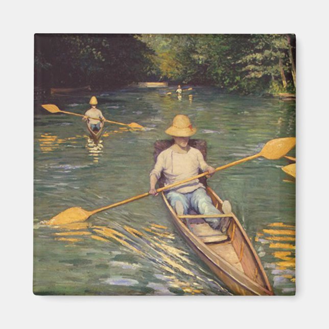 Vintage Gustave Caillebotte Skiffs på Yerres Magnet (Framsidan)