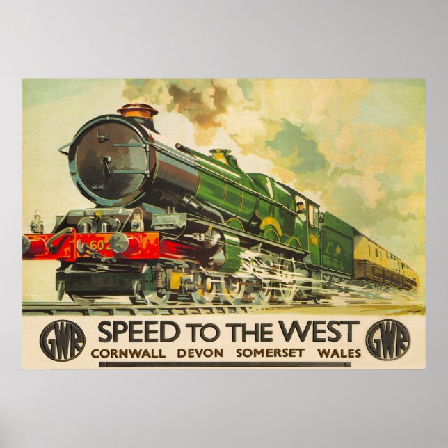 Vintage GWR British Railway Travel Poster (Framsidan)