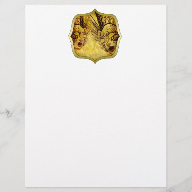 Vintage gyllene venetianska masker (Framsida)