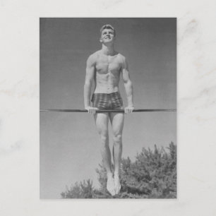 Vintage Gymnast-vykort Vykort