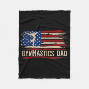 Vintage Gymnastics Pappa American USA flagga Sport Fleecefilt