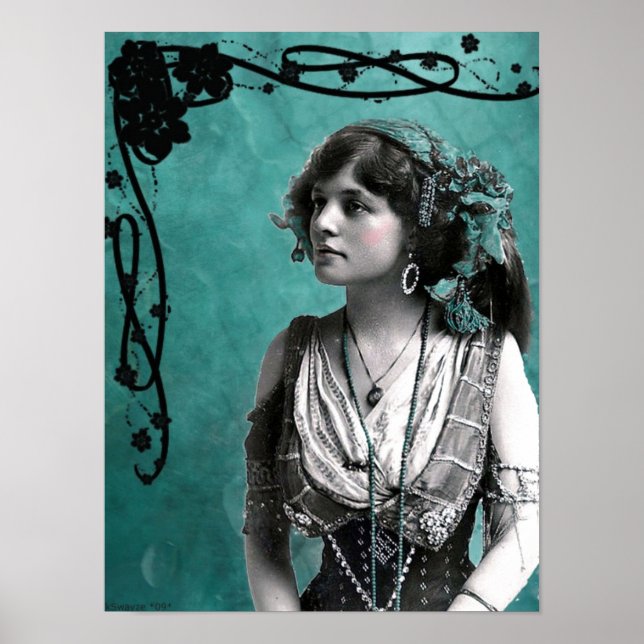 Vintage Gypsy Girl Poster (Framsidan)