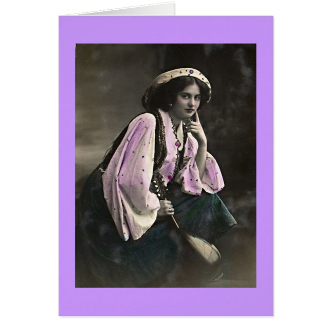 Vintage Gypsy Woman Hälsningskort (Framsidan)