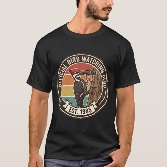 Vintage Hackspett "Fågelskådarklubb" 1985  T Shirt (Framsida)
