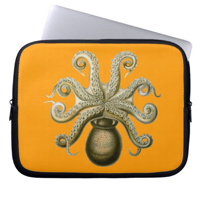 Vintage Haeckel Octopus Laptop Sleeve (Framsidan)