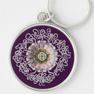 Vintage Haeckel Rund Silverfärgad Nyckelring