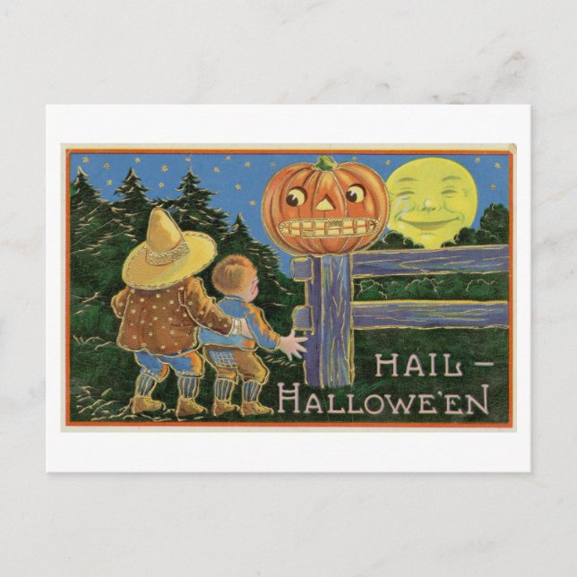 Vintage Hail Halloween-vykort Vykort (Framsida)