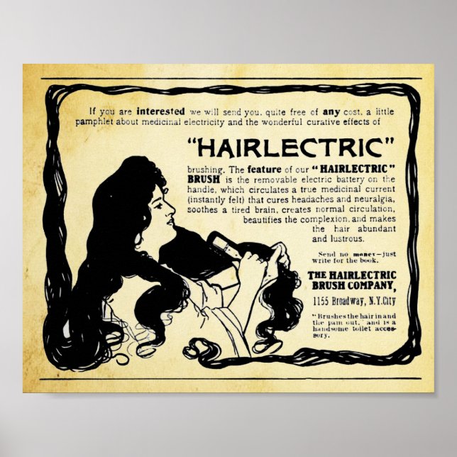 Vintage Hairlectric Hair Push-utskrift Poster (Framsidan)