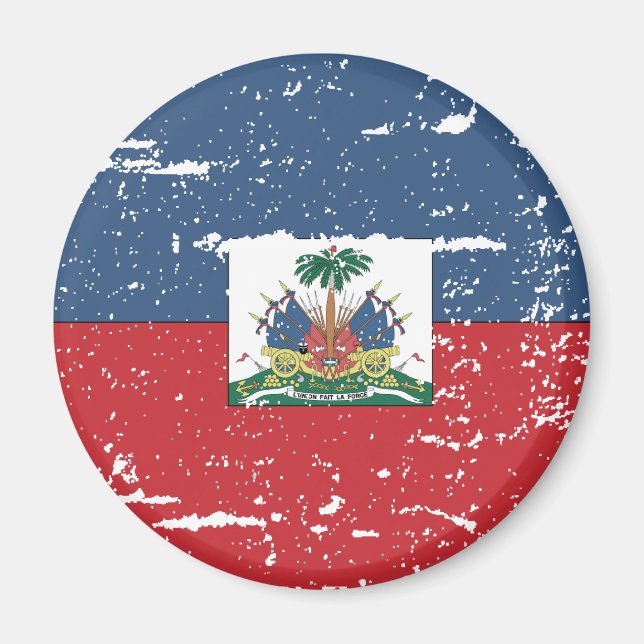 Vintage Haiti Flagga Magnet (Framsidan)