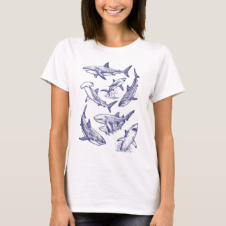 Vintage Hajdesign | Retro Oceanrovdjur Marin T Shirt