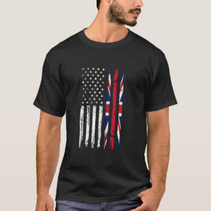 Vintage Halamerikansk halv brittisk Flagga Underba T Shirt