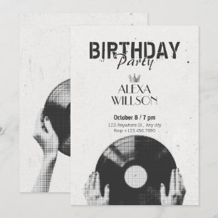 Vintage halftone musik inbjudningar