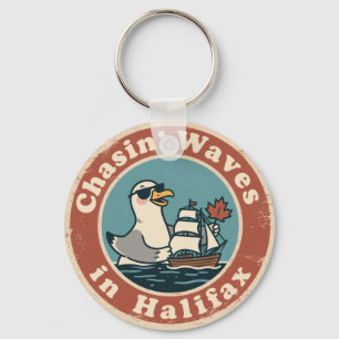 Vintage Halifax Nova Scotia Segling Kul Nyckelring