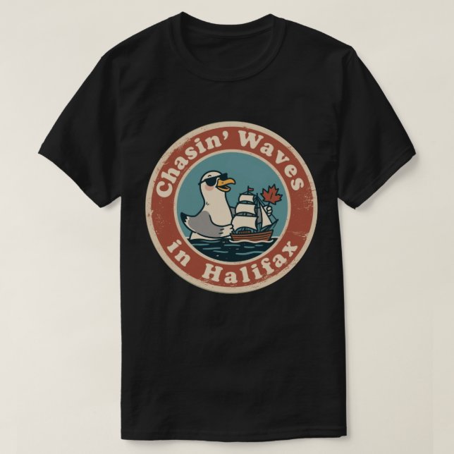 Vintage Halifax Nova Scotia Segling Kul T Shirt (Design framsida)