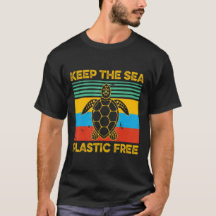 Vintage Håll Havet Plastfritt Sköldpadda T Shirt