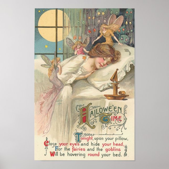 Vintage Halloween-Älvor Poster (Framsidan)