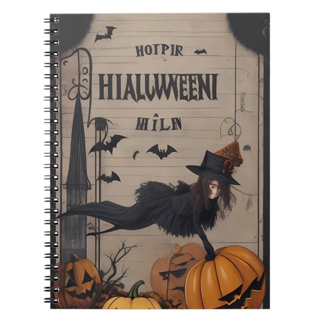 vintage halloween-anteckningsbok anteckningsbok (Framsidan)