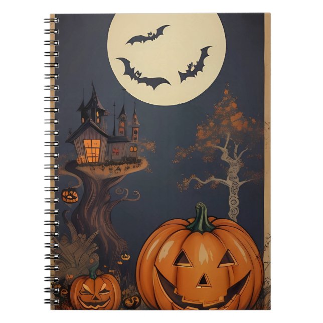 vintage halloween-anteckningsbok anteckningsbok (Framsidan)