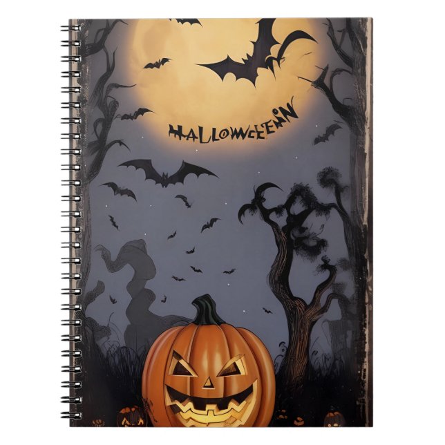 vintage halloween-anteckningsbok anteckningsbok (Framsidan)