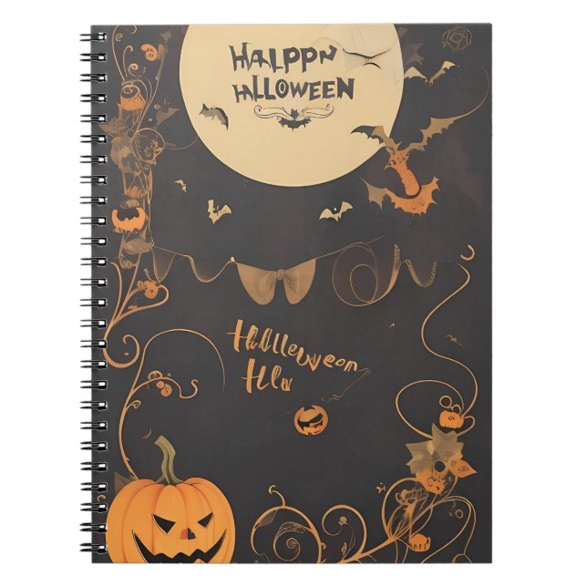 vintage halloween-anteckningsbok anteckningsbok (Framsidan)
