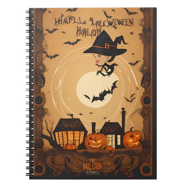 vintage halloween-anteckningsbok anteckningsbok (Framsidan)