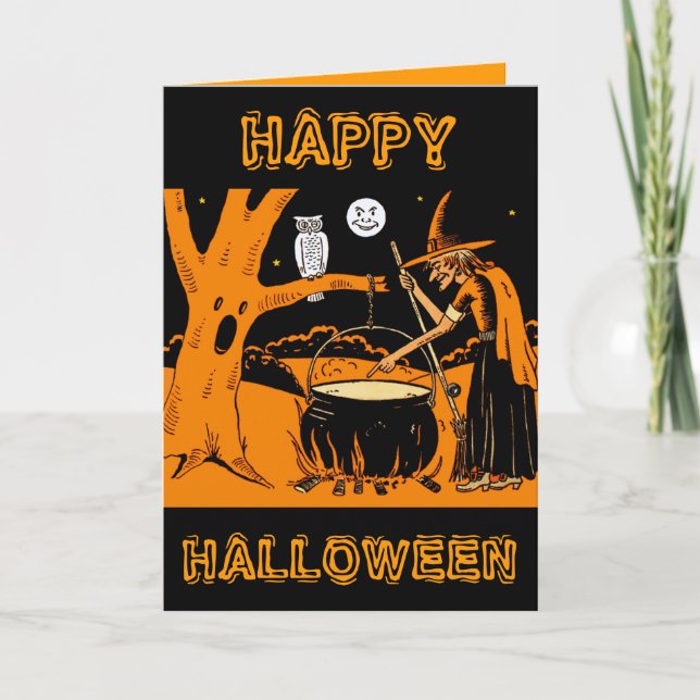 Vintage Halloween Art Art Kort (Framsida)