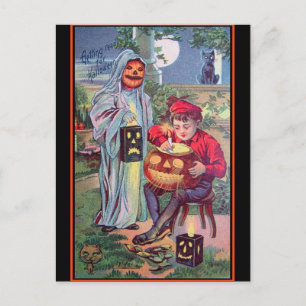 Vintage Halloween Art Art Vykort