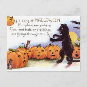 Vintage Halloween Art-vykort Helg Vykort