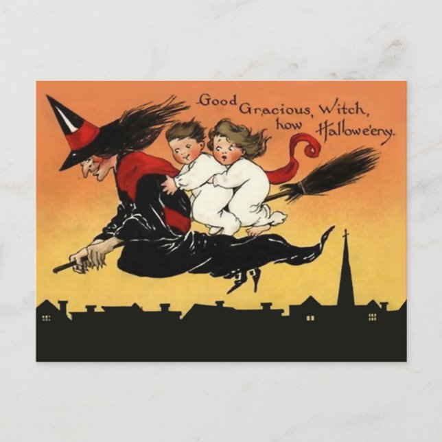 Vintage Halloween Art-vykort Vykort (Framsida)