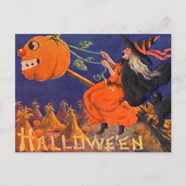 Vintage Halloween Art-vykort Vykort (Framsida)
