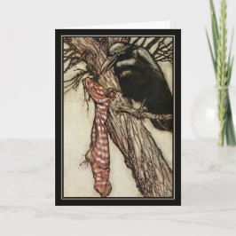 Vintage Halloween Arthur Rackham kråkan Kort