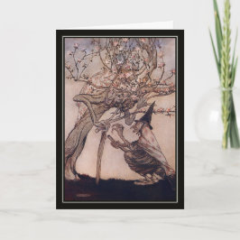 Vintage Halloween Arthur Rackham Witch Kort
